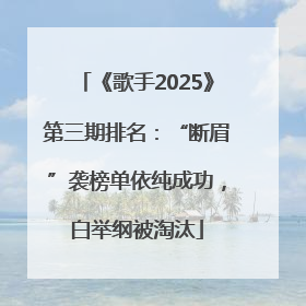 《歌手2025》第三期排名：“断眉”袭榜单依纯成功，白举纲被淘汰