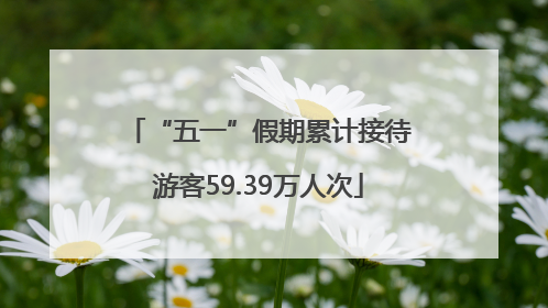 “五一”假期累计接待游客59.39万人次