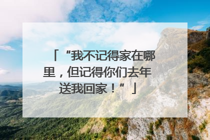 “我不记得家在哪里，但记得你们去年送我回家！”