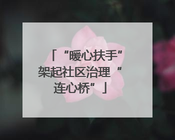 “暖心扶手”架起社区治理“连心桥”