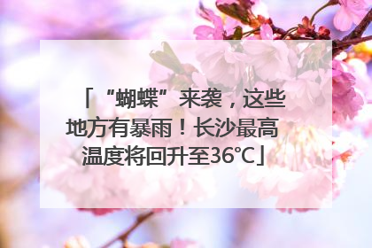 “蝴蝶”来袭，这些地方有暴雨！长沙最高温度将回升至36℃