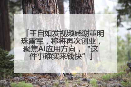 王自如发视频感谢董明珠雷军，称将再次创业，聚焦AI应用方向，“这件事确实来钱快”