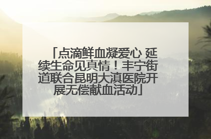 点滴鲜血凝爱心 延续生命见真情！丰宁街道联合昆明大滇医院开展无偿献血活动