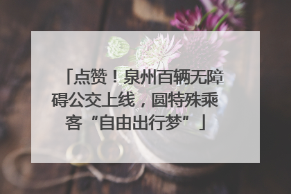 点赞！泉州百辆无障碍公交上线，圆特殊乘客“自由出行梦”