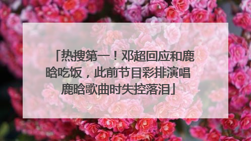 热搜第一！邓超回应和鹿晗吃饭，此前节目彩排演唱鹿晗歌曲时失控落泪