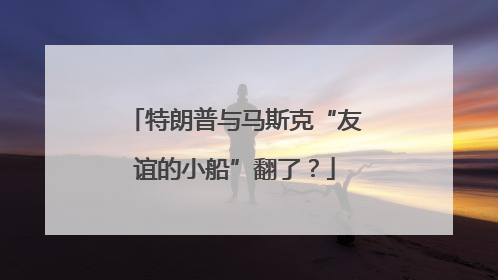特朗普与马斯克“友谊的小船”翻了？