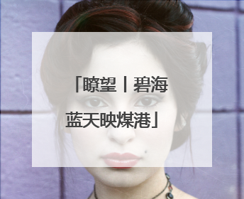 瞭望丨碧海蓝天映煤港