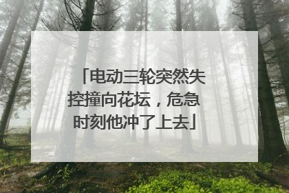 电动三轮突然失控撞向花坛，危急时刻他冲了上去