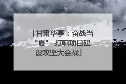 甘肃华亭：奋战当“夏” 打响项目建设攻坚大会战