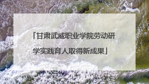 甘肃武威职业学院劳动研学实践育人取得新成果