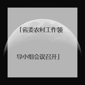 省委农村工作领导小组会议召开