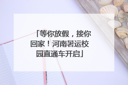 等你放假，接你回家！河南暑运校园直通车开启