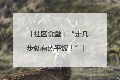 社区食堂：“走几步就有热乎饭！”