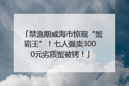 禁渔期威海市惊现“蟹霸王”！七人强卖3000元劣质蟹被铐！