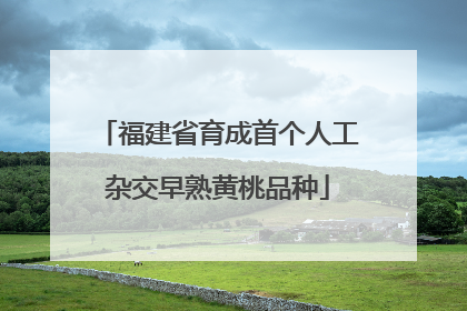 福建省育成首个人工杂交早熟黄桃品种