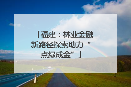 福建：林业金融新路径探索助力“点绿成金”
