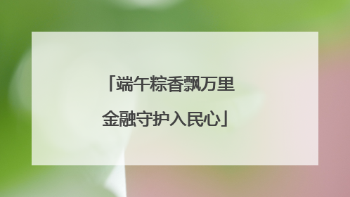 端午粽香飘万里 金融守护入民心