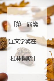 第二届漓江文学奖在桂林揭晓