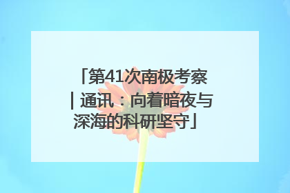 第41次南极考察｜通讯：向着暗夜与深海的科研坚守