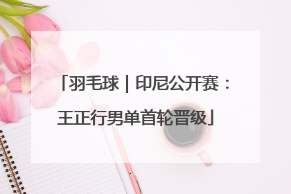 羽毛球｜印尼公开赛：王正行男单首轮晋级