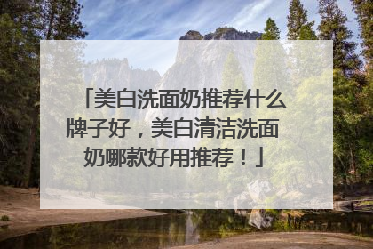 美白洗面奶推荐什么牌子好，美白清洁洗面奶哪款好用推荐！