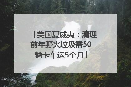 美国夏威夷：清理前年野火垃圾需50辆卡车运5个月