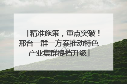 精准施策，重点突破！邢台一群一方案推动特色产业集群提档升级