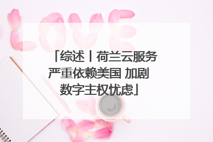 综述丨荷兰云服务严重依赖美国 加剧数字主权忧虑