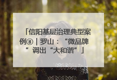 信阳基层治理典型案例⑧｜罗山：“微品牌”调出“大和谐”