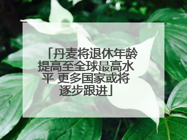 丹麦将退休年龄提高至全球最高水平 更多国家或将逐步跟进