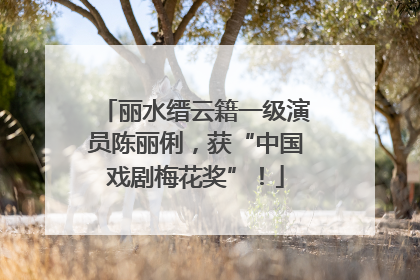 丽水缙云籍一级演员陈丽俐，获“中国戏剧梅花奖”！