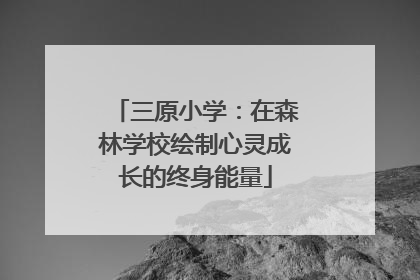 三原小学：在森林学校绘制心灵成长的终身能量