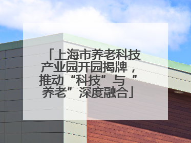 上海市养老科技产业园开园揭牌，推动“科技”与“养老”深度融合