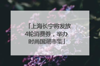上海长宁将发放4轮消费券，举办时尚国潮市集