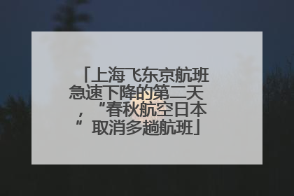 上海飞东京航班急速下降的第二天，“春秋航空日本”取消多趟航班