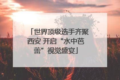 世界顶级选手齐聚西安 开启“水中芭蕾”视觉盛宴