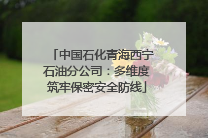 中国石化青海西宁石油分公司：多维度筑牢保密安全防线