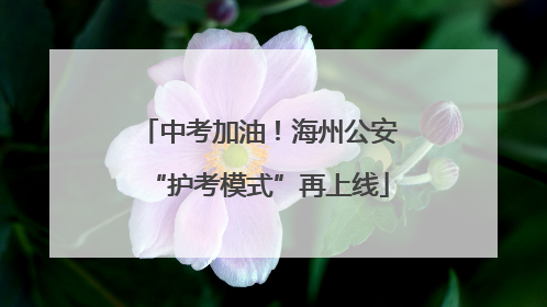 中考加油！海州公安“护考模式”再上线