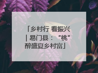 乡村行 看振兴｜易门县：“桃”醉盛夏乡村富