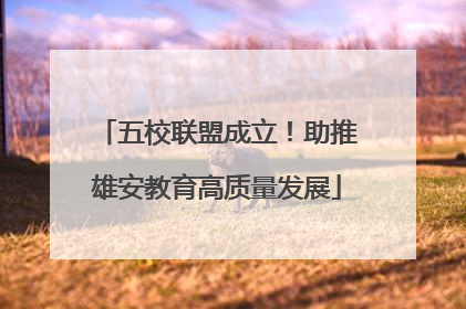 五校联盟成立！助推雄安教育高质量发展