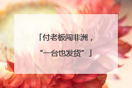 付老板闯非洲，“一台也发货”