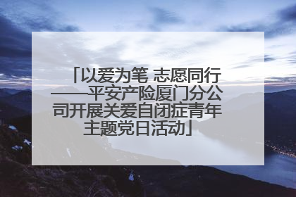 以爱为笔 志愿同行——平安产险厦门分公司开展关爱自闭症青年主题党日活动