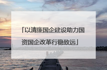 以清廉国企建设助力国资国企改革行稳致远