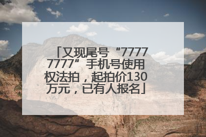 又现尾号“77777777”手机号使用权法拍，起拍价130万元，已有人报名