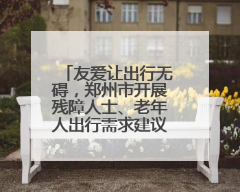 友爱让出行无碍，郑州市开展残障人士、老年人出行需求建议征集