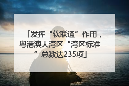 发挥“软联通”作用，粤港澳大湾区“湾区标准”总数达235项