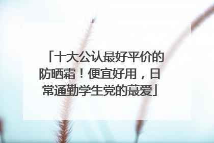 十大公认最好平价的防晒霜！便宜好用，日常通勤学生党的蕞爱