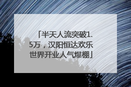 半天人流突破1.5万，汉阳恒达欢乐世界开业人气爆棚