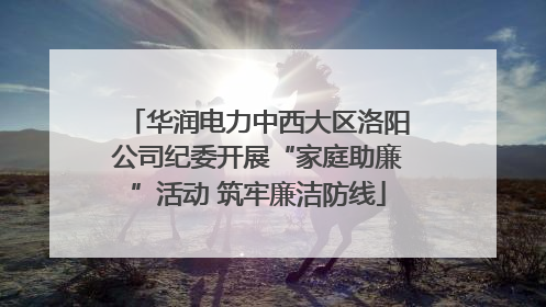 华润电力中西大区洛阳公司纪委开展“家庭助廉”活动 筑牢廉洁防线
