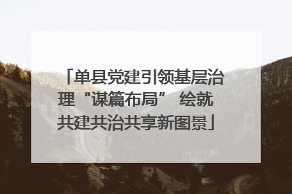 单县党建引领基层治理“谋篇布局” 绘就共建共治共享新图景